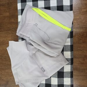 Figs Women's Scrub Pants - Gray with Neon Yellow Accent